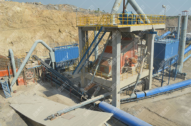 河北邯鄲時產300噸破碎生產線現場案例展示4