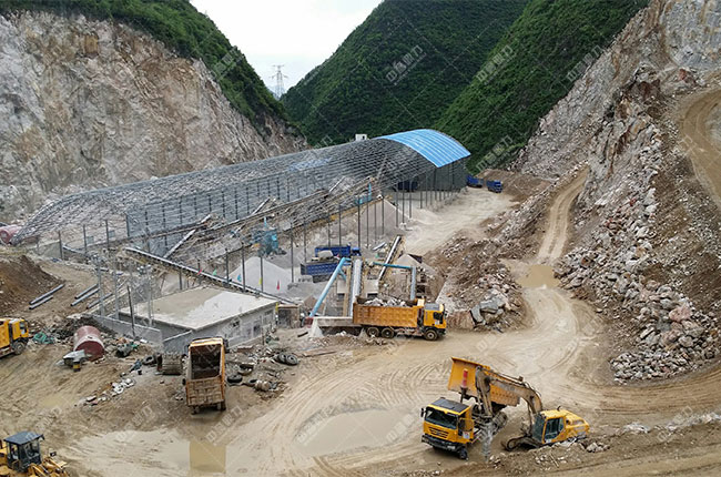 貴州六盤水立志砂石公司時產800噸砂石生產線展示圖3